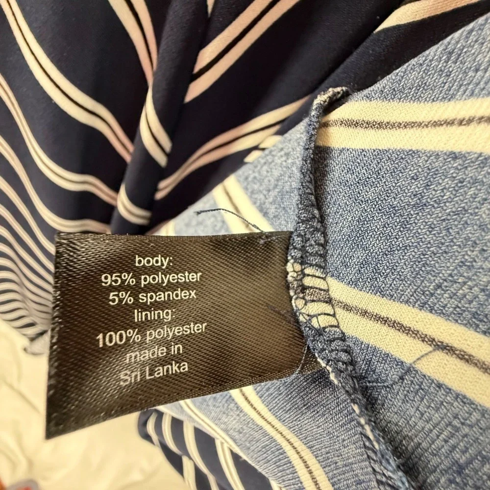 Lane Bryant Blue White Striped Faux‎ Wrap Maxi Dress Womens 18/20 Short Sleeve
